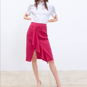 Zara pink midi skirt